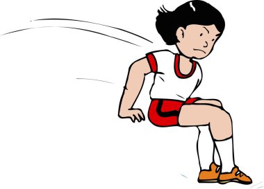 sevimli kız izole üzerinde beyaz arka plan atlama 