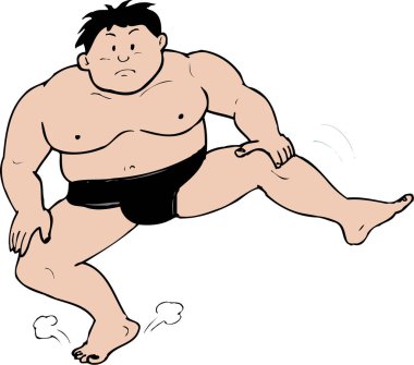 Çizgi film adamı sumo dövüşçüsü, illüstrasyon
