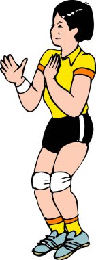 Mutlu bayan futbolcu illüstrasyonu