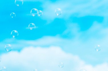 sabun köpükleri mavi arkaplanda