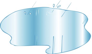 Mavi göletin resmi, beyaz arkaplanda izole edilmiş basit bir illüstrasyon  