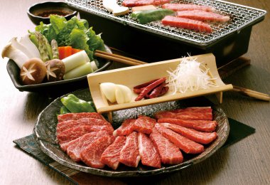 Geleneksel Asya yemekleri yakın çekim