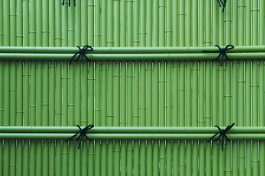 Metal elementli yeşil metal çit. Geçmişi. tasarım için doku.