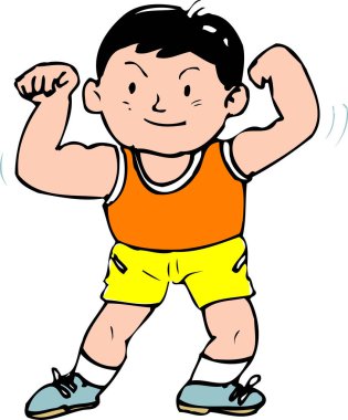 güçlü bir adamın karikatür çizimi