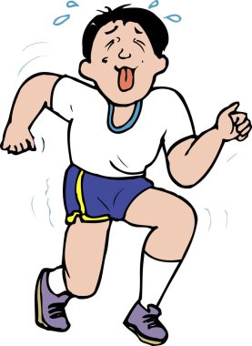 Yorgun na çalıştırma, beyaz arkaplanda izole basit illüstrasyon  