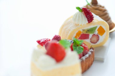 Taze dutlu çeşitli lezzetli kekler. Tatlı tatlılar