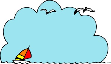 karikatür karalama deniz kenarı çizimi 