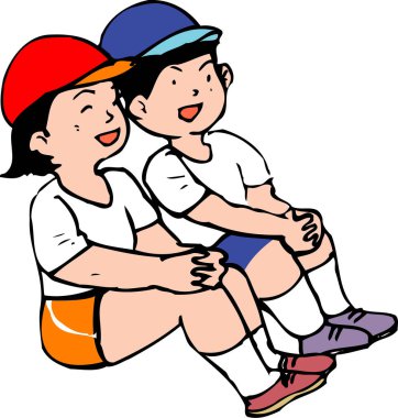 Erkek ve kız beyaz arka planda gülüyorlar. 