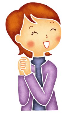 Güzel bir kız, resimli beyaz arkaplan..