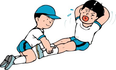 Çocuk başka bir çocuğa mekik çekmede yardım ediyor.