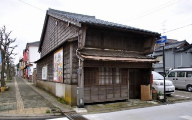 Japon köyündeki eski geleneksel mimari.