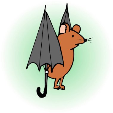 Şirin yarasanın renkli çizimi 