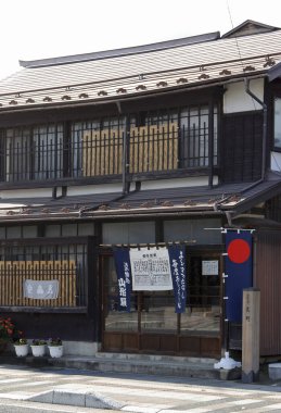 Japonya 'da eski, geleneksel Japon mimarisi.