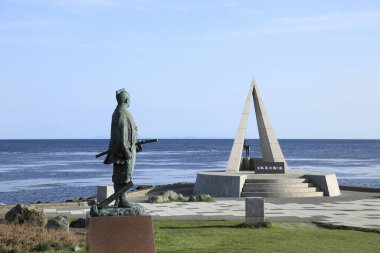 Japonya 'nın Hokkaido' daki Cape Soya 'daki en kuzey noktasını gösteren bir anıt..      