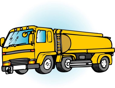 Beyaz arkaplan resimli sarı kamyon