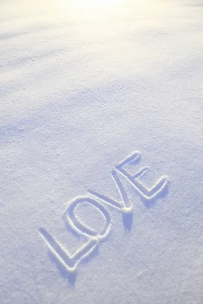 Amor Escrito Nieve —  Fotos de Stock