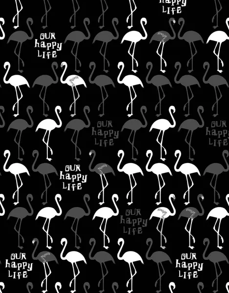 Seamless Pattern Flamingo Birds Illustration — Stock Photo, Image