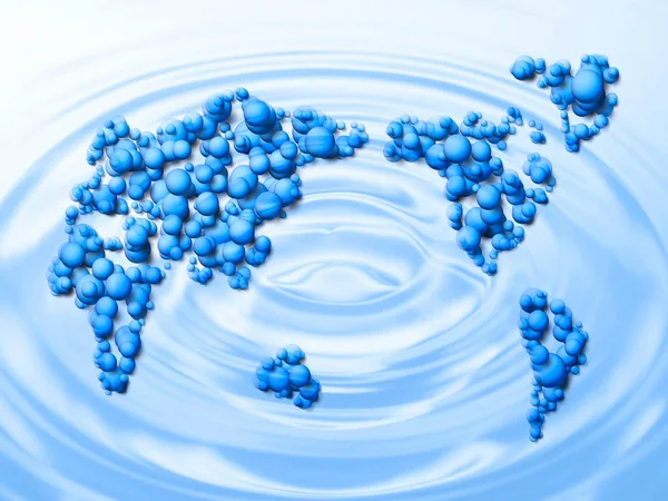 Blå Vatten Bubblor Vit Bakgrund — Stockfoto