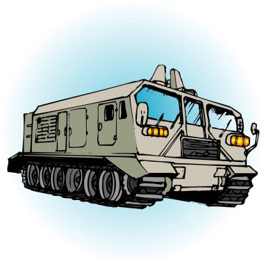 Karikatür askeri aracının çizimi