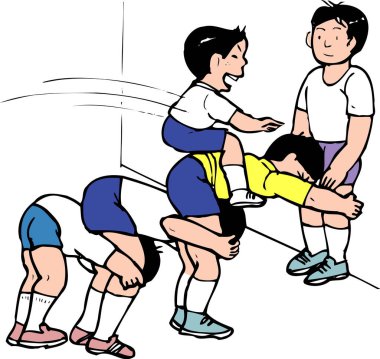 Çocuklar renkli şort giyerek evde birdirbir oynuyorlar.