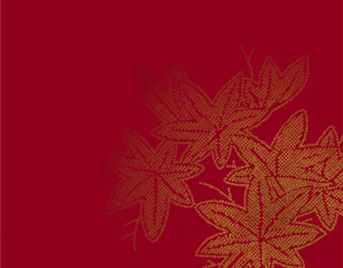 Yapraklarla dolu kırmızı bir arkaplan