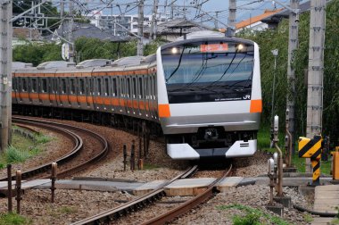  Japonya demiryolu. yüksek hızlı modern tren 