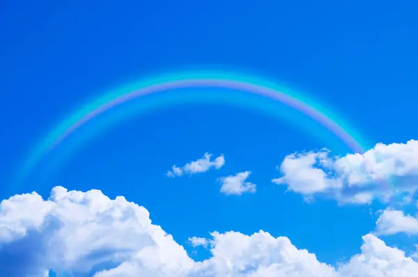 Rainbow Sky White Clouds — Stock Photo, Image