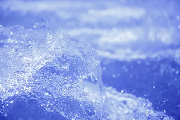 Blue Water Splash Makro Nahaufnahme Hintergrund — Stockfoto