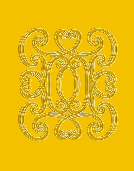 Красивый Желтый Абстрактный Фон Декоративными Винтажными Элементами — стоковое фото