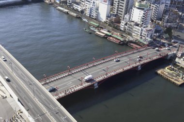 Tokyo şehrinin sokak hayatının gündüz çekimi.
