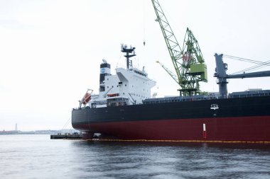 large cargo ship in the port.
