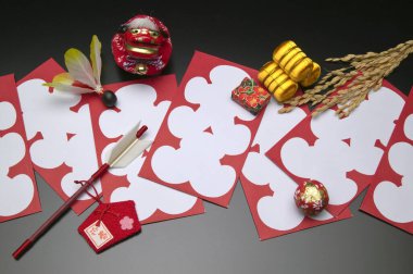  Japon geleneksel yeni yıl dekorasyonları, kapatın.