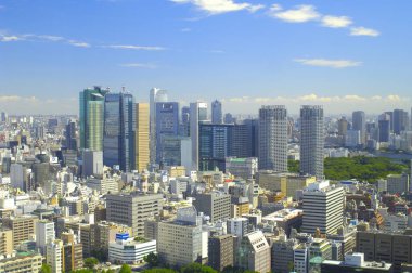 Tokyo şehri Japonya 'da gündüz ufuk çizgisi görüntüsü