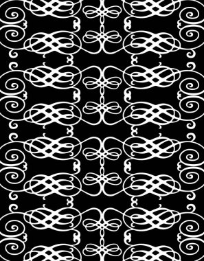 Dekoratif vintage elementlere sahip siyah ve beyaz soyut arkaplan          