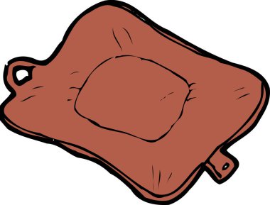 Kahverengi yastık beyaz arkaplanda dinleniyor