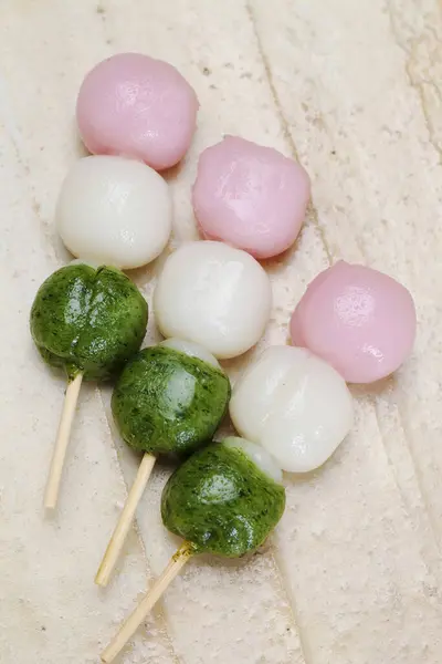 Pyszne Japońskie Dango Słodkie Jedzenie Japonii — Zdjęcie stockowe