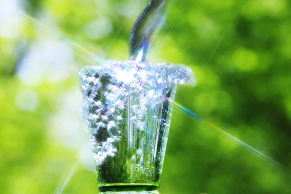 Waterdruppel Groen Gras — Stockfoto