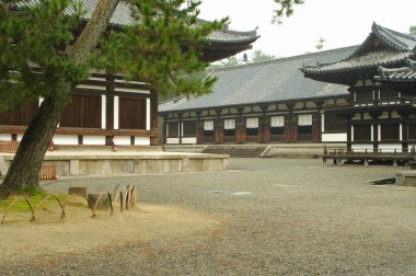 Asya 'daki geleneksel Japon evi manzarası.