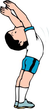 çizgi film çocuğu egzersiz yapıyor, spor konsepti