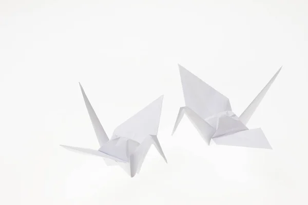 Origami Uccello Carta Sfondo Bianco — Foto Stock