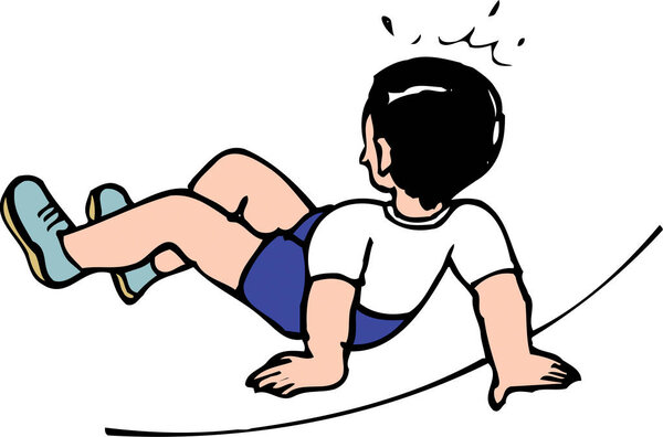 Карикатурист скользит по изогнутой поверхности