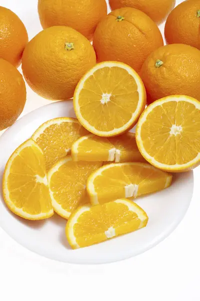 Oranges Lemons White Background — Stock Photo, Image