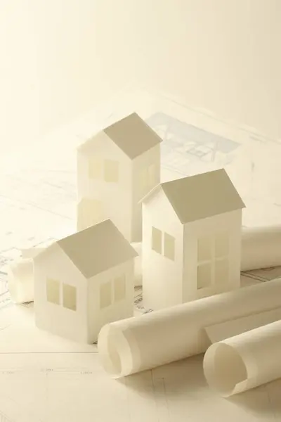 Model Papírových Domů Zavřít — Stock fotografie