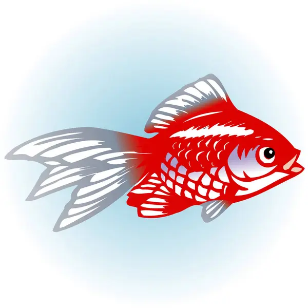 Stiliserad Tecknad Fisk Illustration Vit — Stockfoto