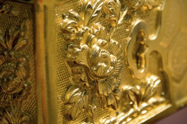 Japon Tahta Koltuk Dekorasyonu 'nun yakın görüntüsü 