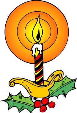 Beyaz arka planda Noel mumu