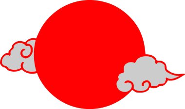 Japon tarzı kırmızı güneş ve... 