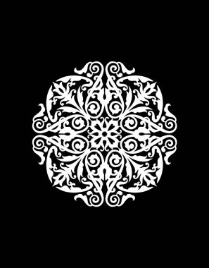 Dekoratif vintage elementlere sahip siyah ve beyaz soyut arkaplan          