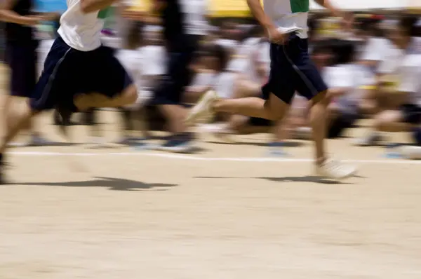 Motion Blurred View Athletes Running Sport Competition — Stock Photo, Image