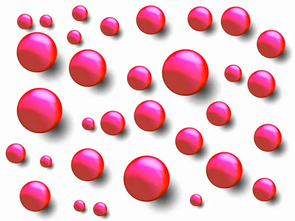 Red Spheres White Abstract Illustration — Stock Photo, Image